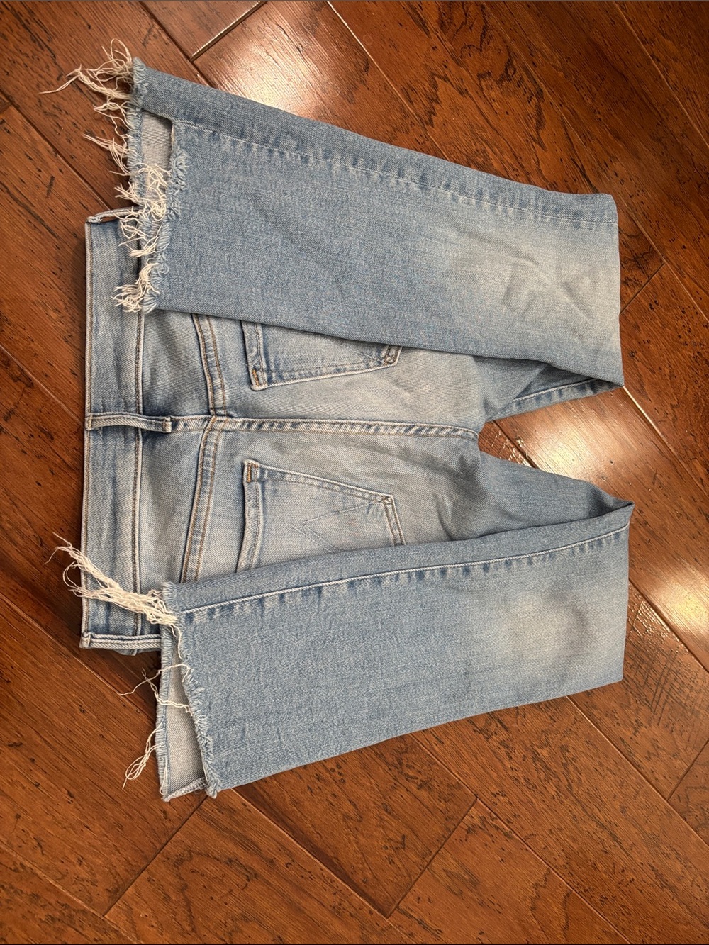 MOTHER Light Blue Cropped Frayed-Hem Jeans - Picture 12 of 12